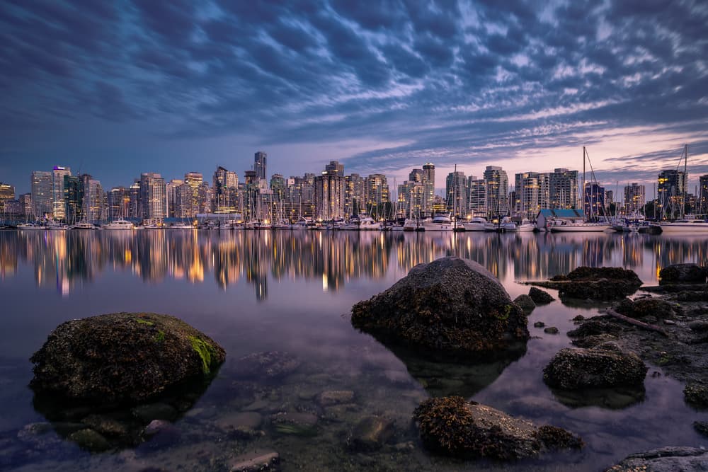 Vancouver Twilight Harbor by Andreas Agazzi — canvas wall art