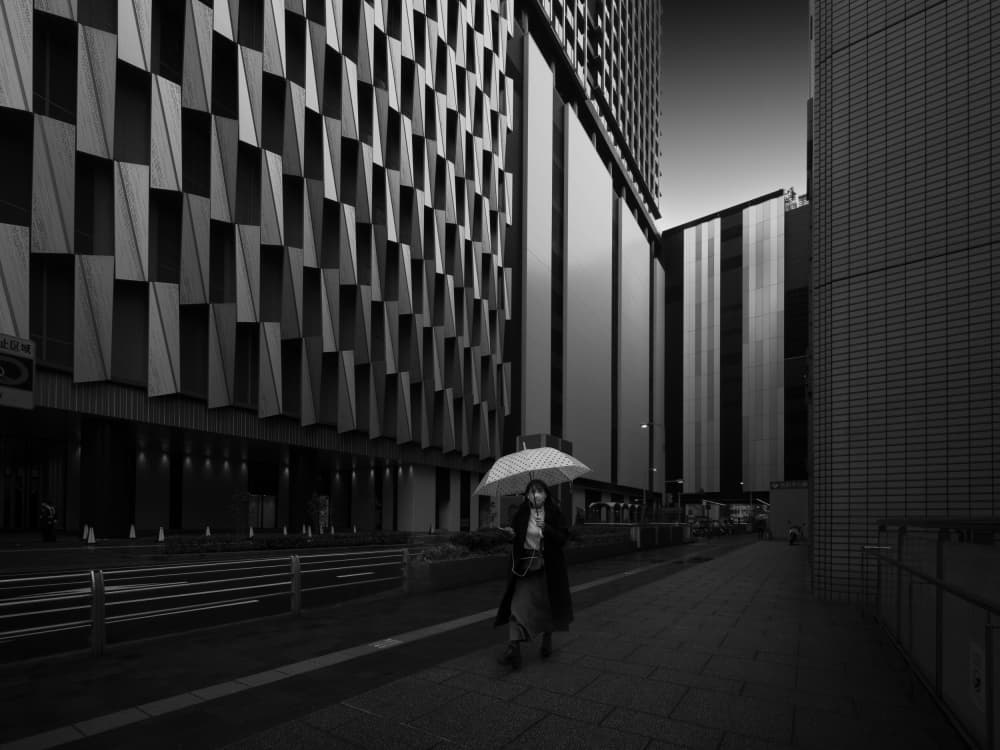City Umbrella Stroll by Yasuhiro Takachi — canvas wall art