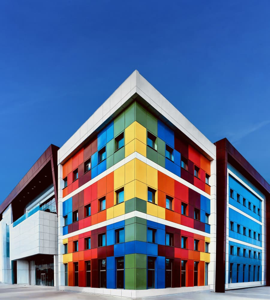 Vibrant Colorful Building by Arnon Orbach — canvas wall art