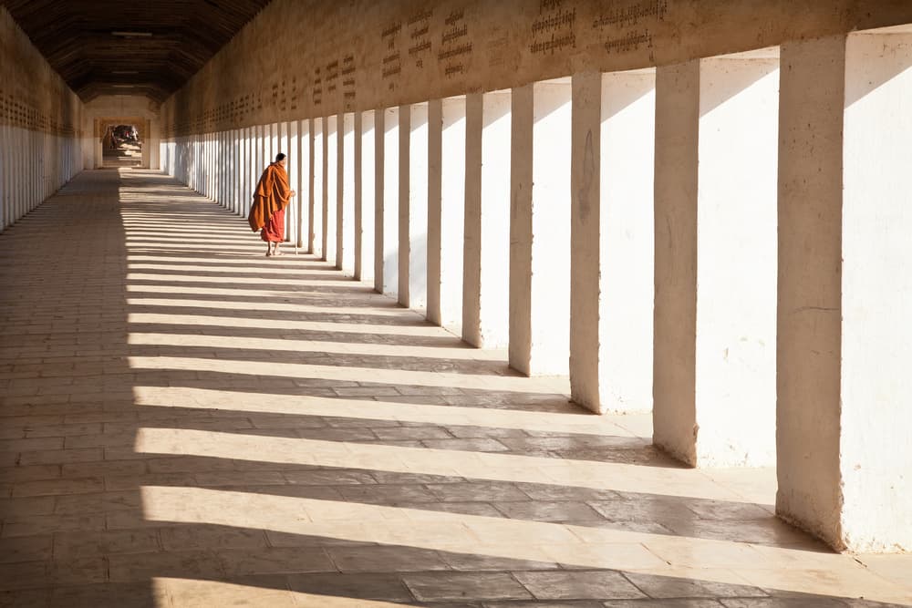 Monk's Journey Through Light by Joe B N Leung — canvas wall art