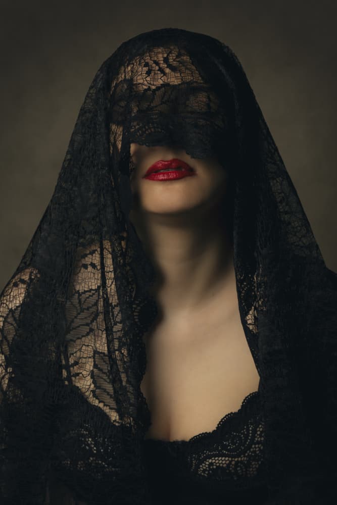 Mysterious Veiled Woman by Glamour Studio — canvas wall art