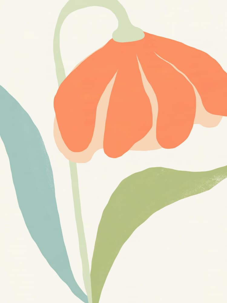 Gentle Orange Bloom by Little Dean — canvas wall art