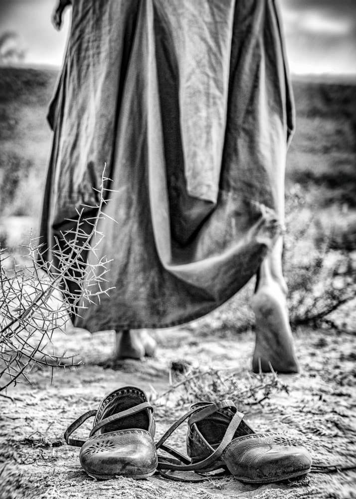 Barefoot Desert Path by Afshin Saeidinia — canvas wall art