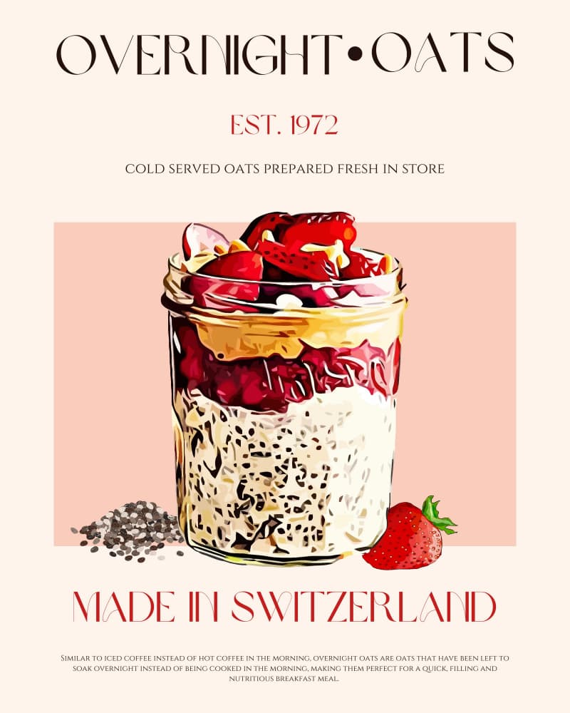 Strawberry Oats Jar by Nazma Khokhar — canvas wall art