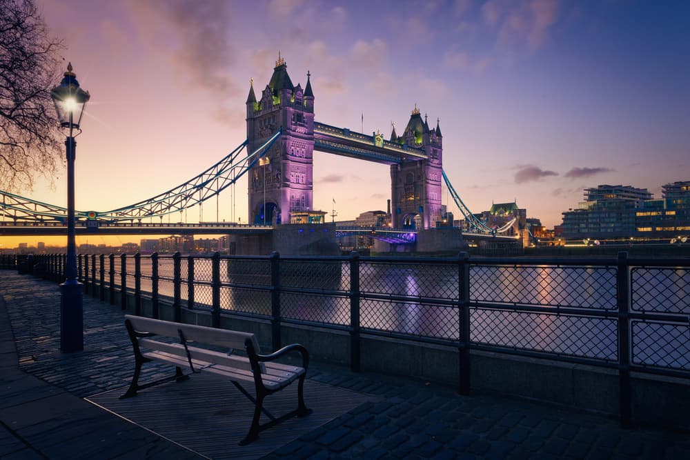Twilight Tower Bridge London by Sabine Weise — canvas wall art