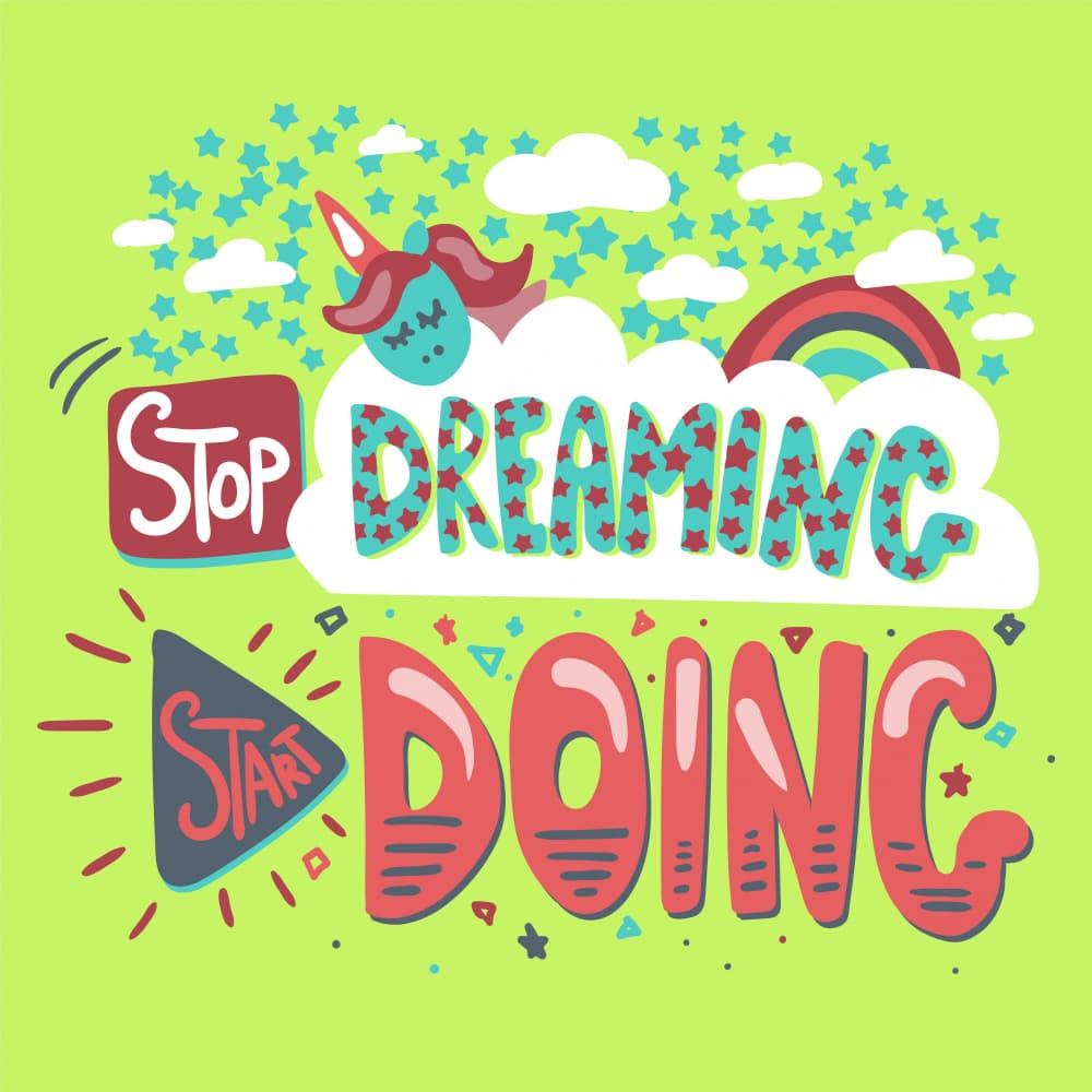 Stop Dreaming Start Doing by Marika Barsrsind — canvas wall art