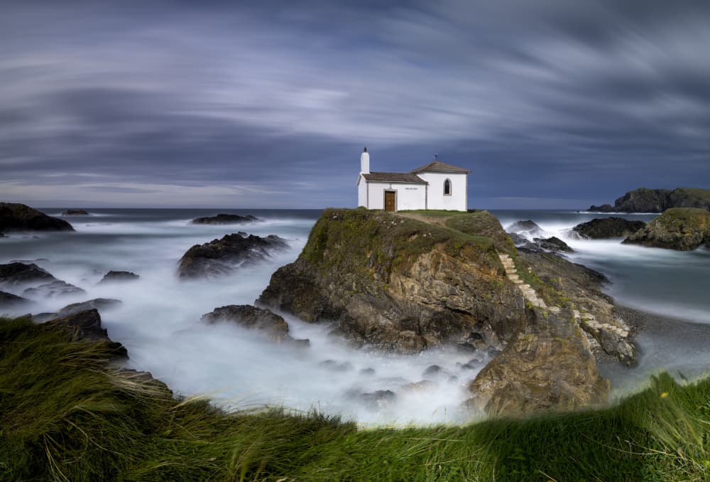 Coastal Chapel on Rock by Raimondo Restelli — canvas wall art