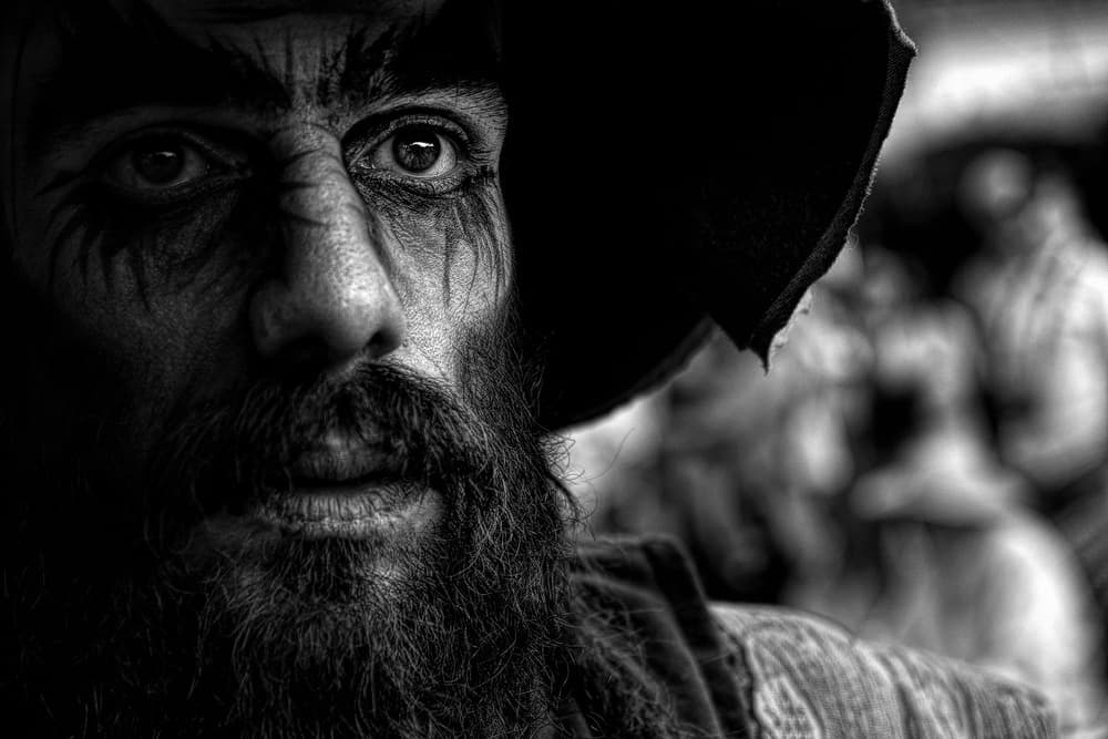 Warrior's Intense Gaze by Paulo Medeiros — canvas wall art