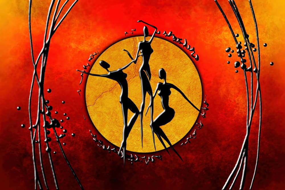 Vibrant African Dancers by Rafal Kulik — canvas wall art