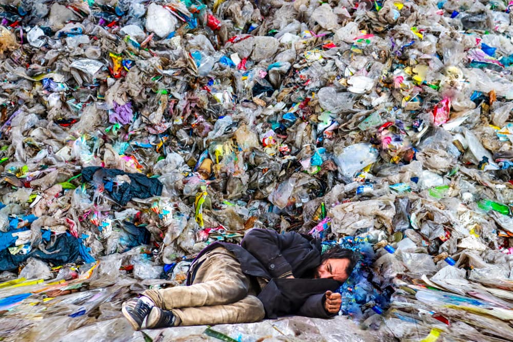 Sleeping on Plastic by Ciupureanu Dan — canvas wall art