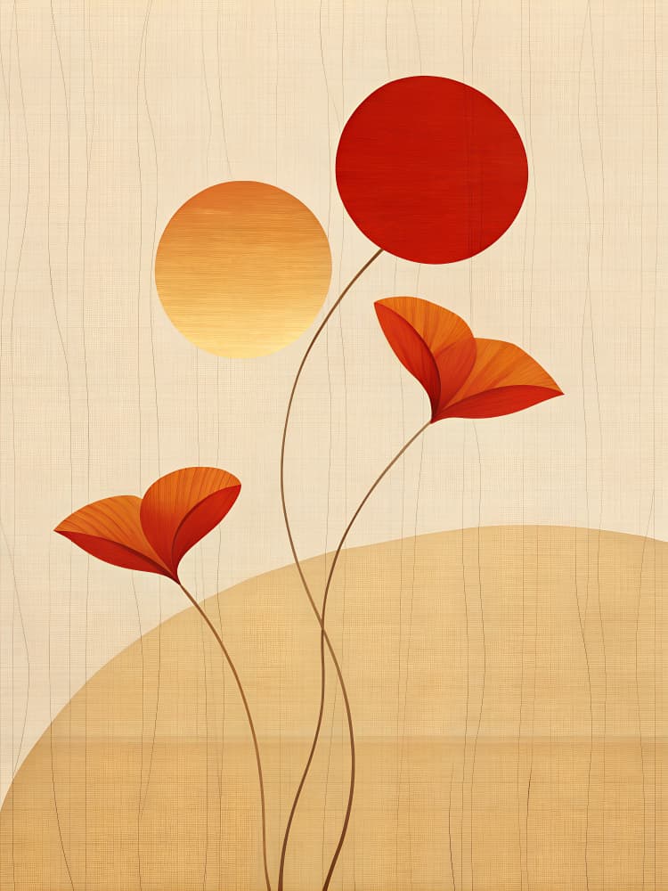 Abstract Sun Flowers by Miguel Bruzual — canvas wall art