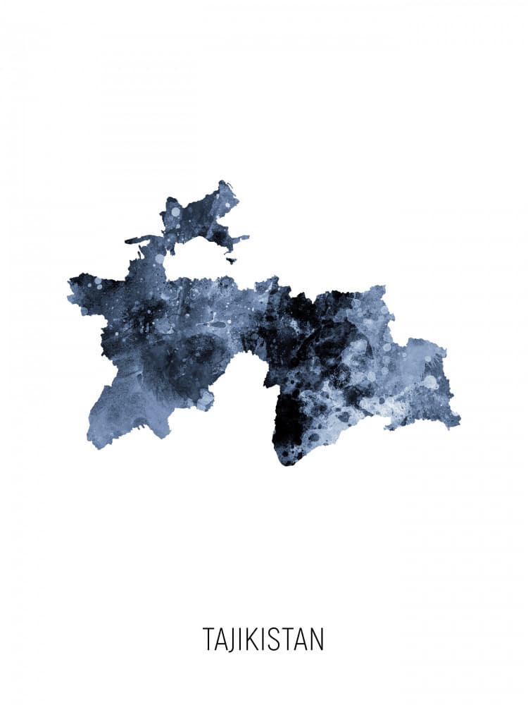 Tajikistan Blue Abstract by Michael Tompsett — canvas wall art