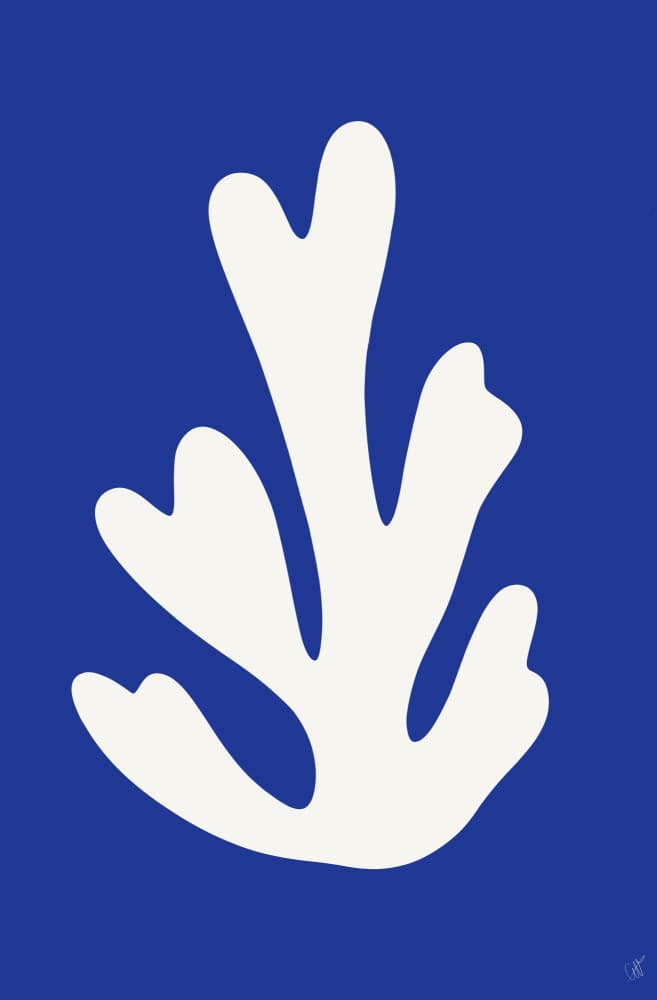 Organic Blue Shape by Anne-Marie Volfova — canvas wall art
