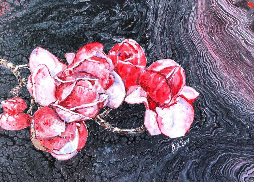 Dramatic Red Roses by Anda Bieza — canvas wall art