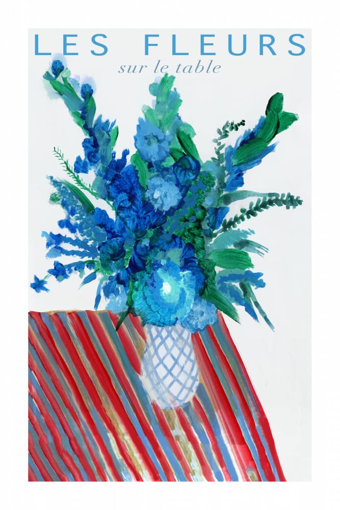 Vibrant Blue Bouquet by cartissi — canvas wall art