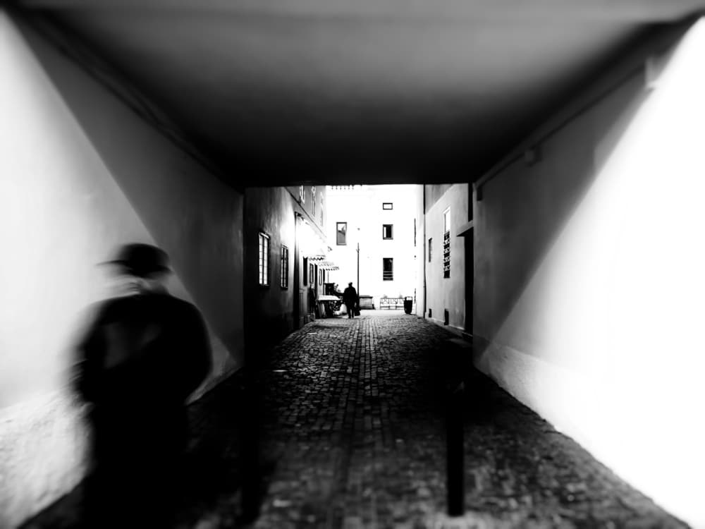 Mysterious Figure Deep Alley by Marius Surleac — canvas wall art