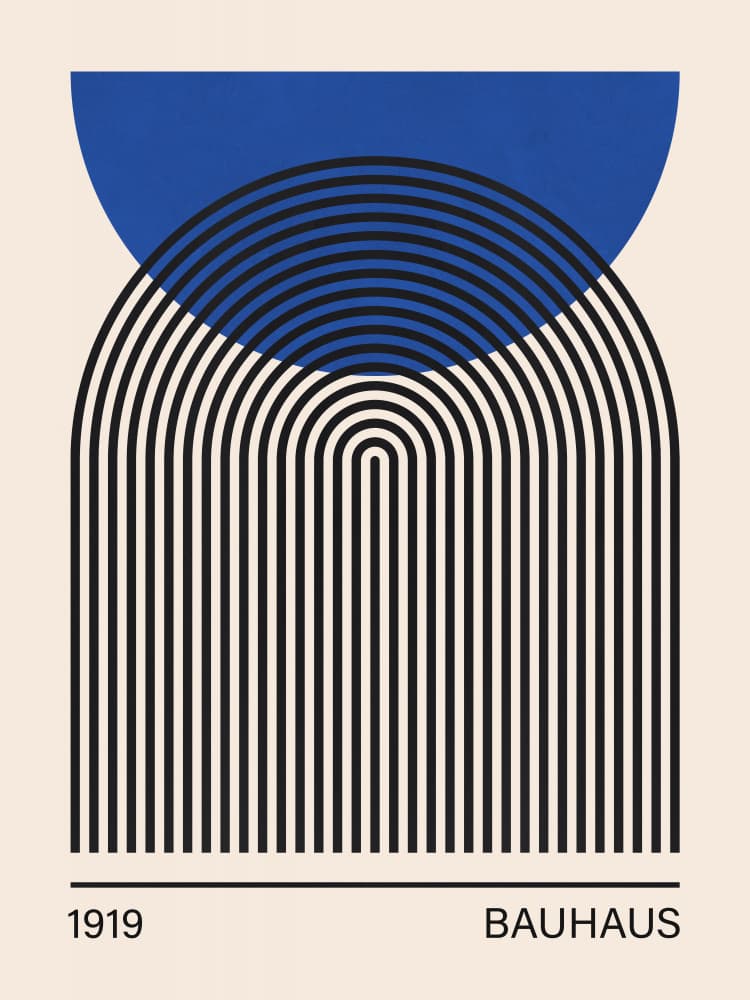 Abstract Blue Arches by Vitor Costa — canvas wall art
