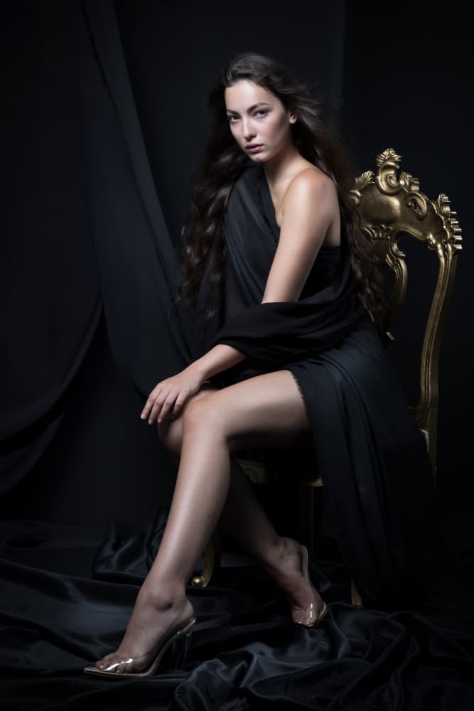 Regal Woman in Black by Robert Girmencea — canvas wall art
