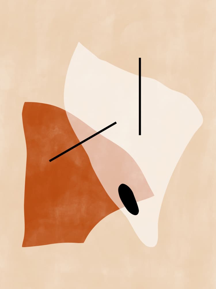 Warm Organic Shapes by Elena Ristova — canvas wall art