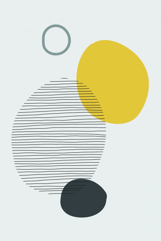 Abstract Yellow Grey Forms by jay stanley — canvas wall art