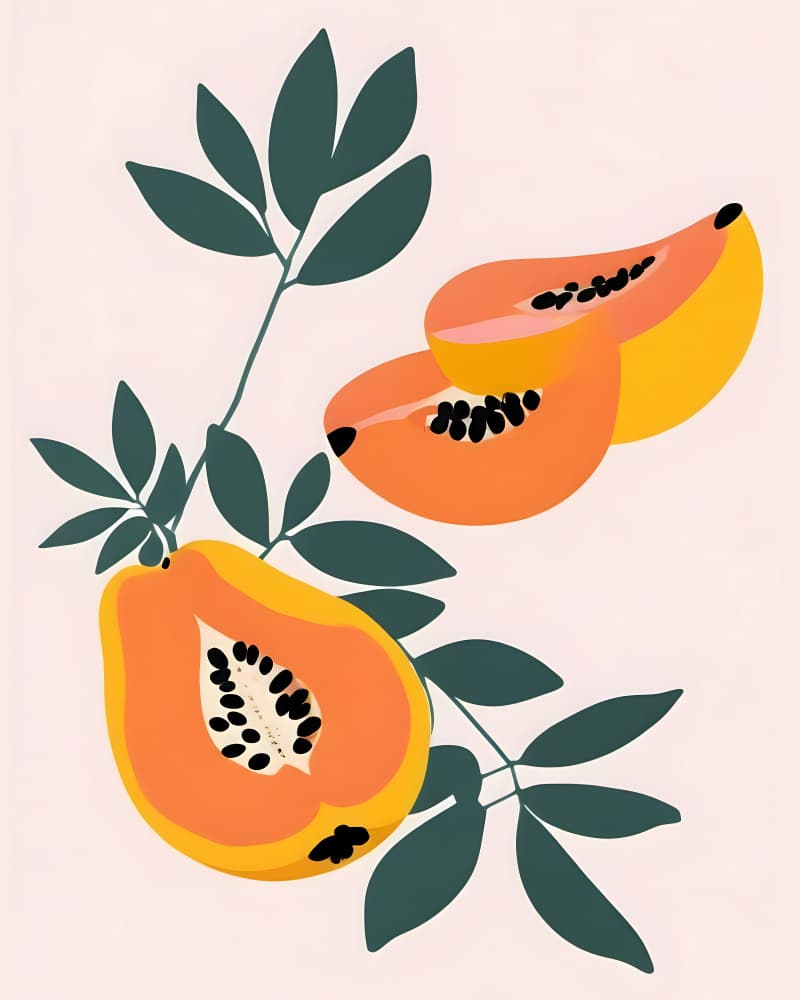 Tropical Papaya Foliage by Uma Gokhale — canvas wall art