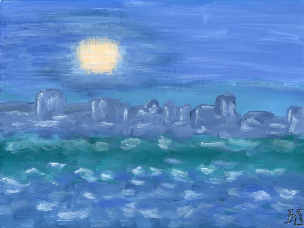 Serene Moonlit Seascape by Tim Hoinkis — canvas wall art