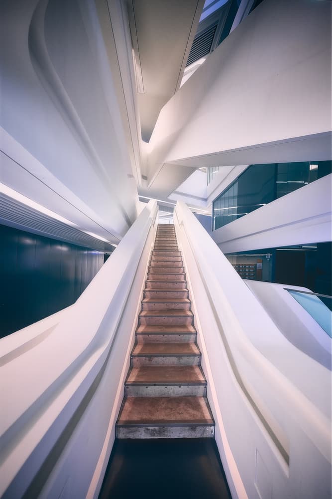 Sleek Architectural Ascent by Javier de la Torre — canvas wall art