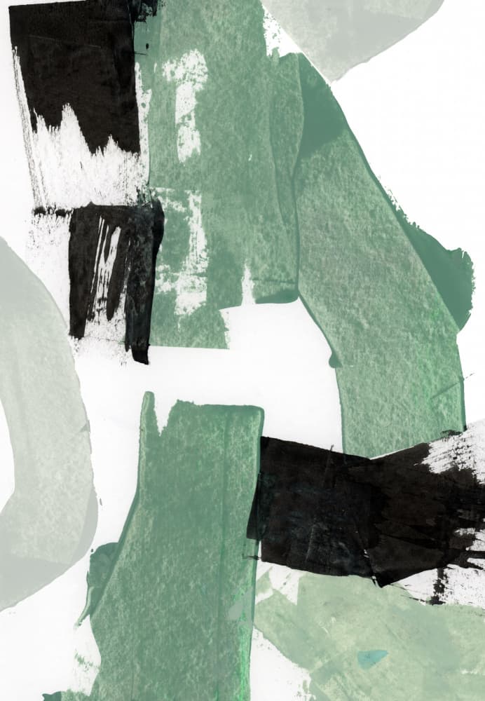 Modern Green Abstract Shapes by cartissi — canvas wall art