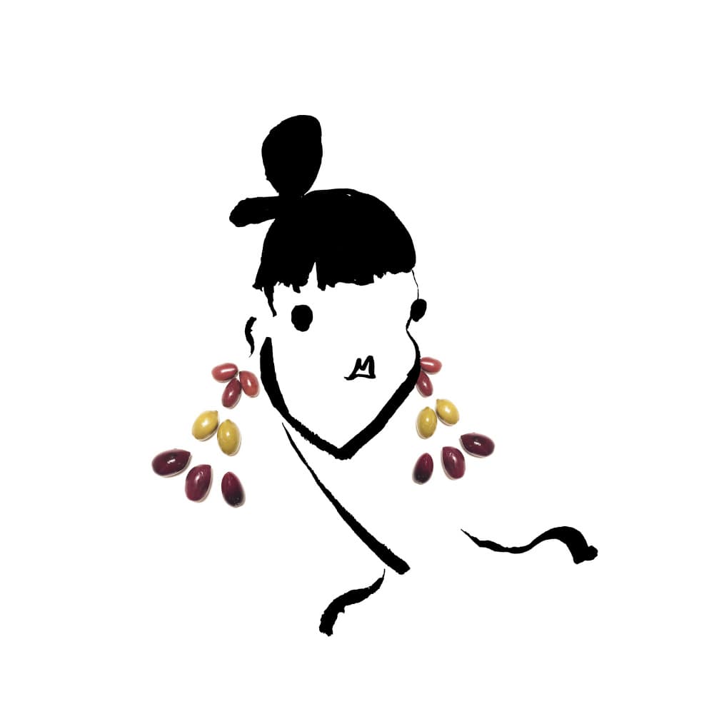 Pill Earring Portrait by Gretchen Roehrs — canvas wall art
