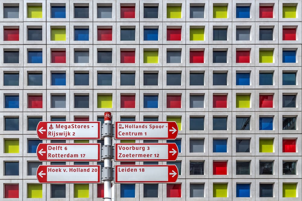 Colorful City Directions by Theo Luycx — canvas wall art