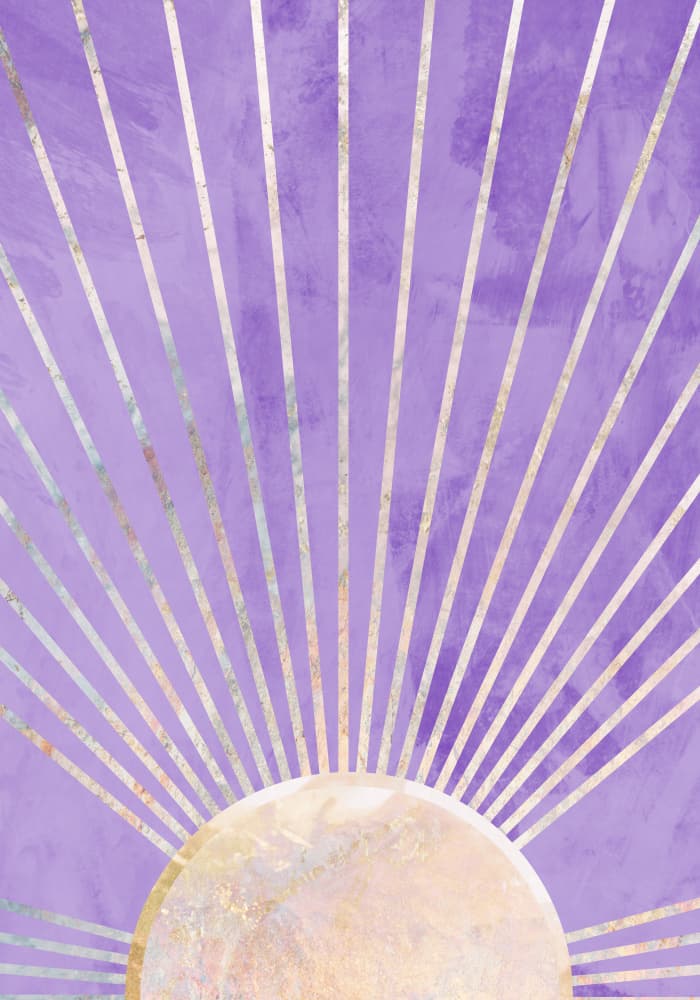 Violet Sun Burst by Sarah Manovski — canvas wall art