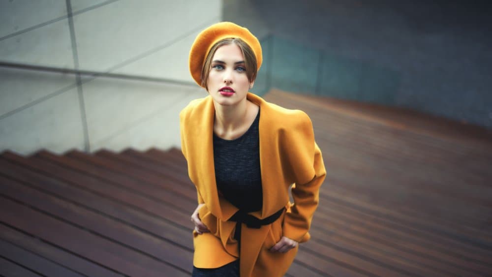 Chic Woman in Yellow Coat by Paulo Dias — canvas wall art