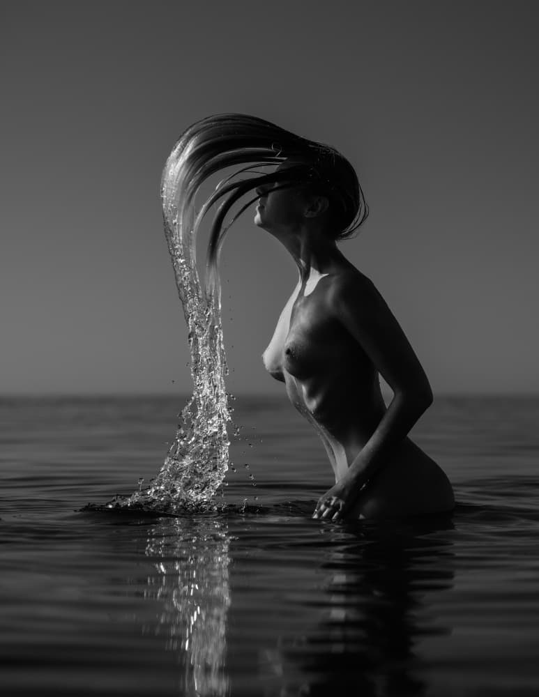 Nude Woman Hair Splash by Rostovskiy Anton — canvas wall art