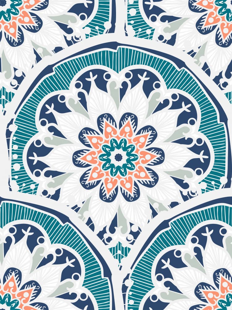 Vibrant Bohemian Mandala Pattern by Marika Barsrsind — canvas wall art