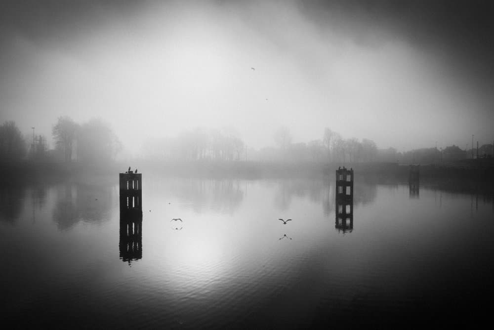 Misty Lake Morning by Christophe Staelens — canvas wall art