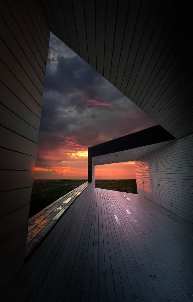 Modern Sunset Geometry by Larry Deng APA — canvas wall art