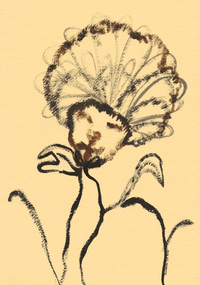 Rustic Flower Drawing by Santhosh ch — canvas wall art