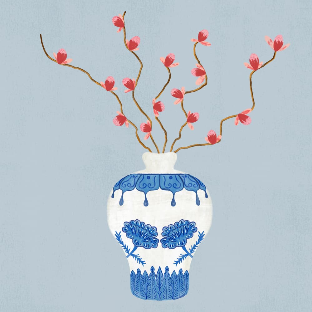 Ming Vase by Carrie Cantwell — canvas wall art