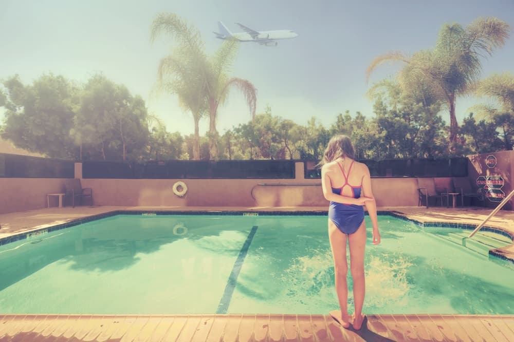 Summer Poolside Travel Dream by Fang Tong — canvas wall art