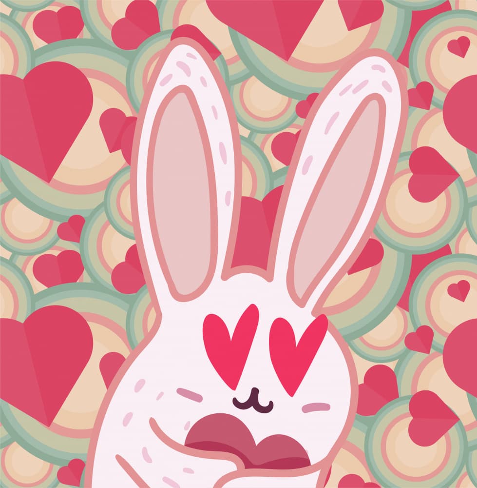 Loving Bunny Hearts by Marika Barsrsind — canvas wall art