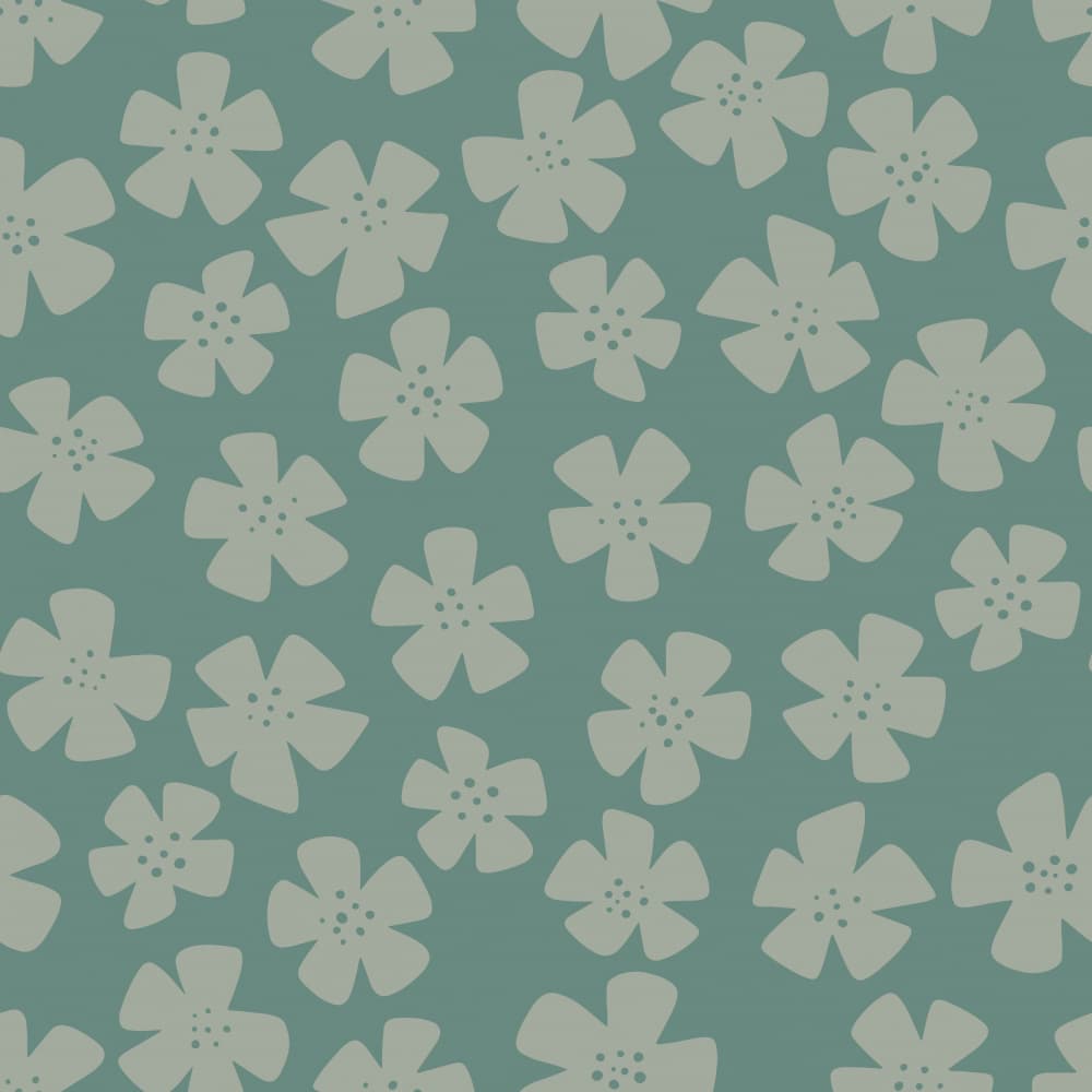 Green Floral Pattern by Yvonne Gustafsson — canvas wall art