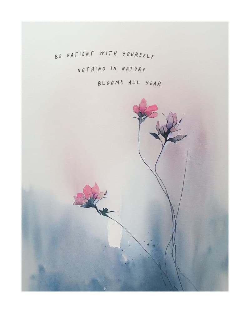 Patient Blooms Quote by KsanaKalpa — canvas wall art