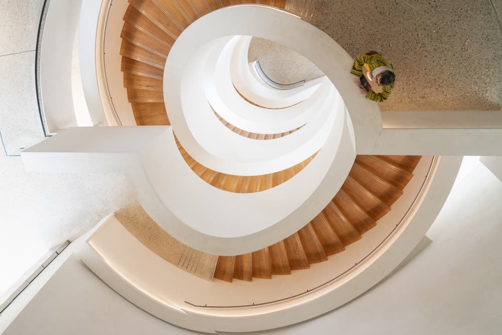 Modern Spiral Staircase by Luc Vangindertael (laGrange) — canvas wall art