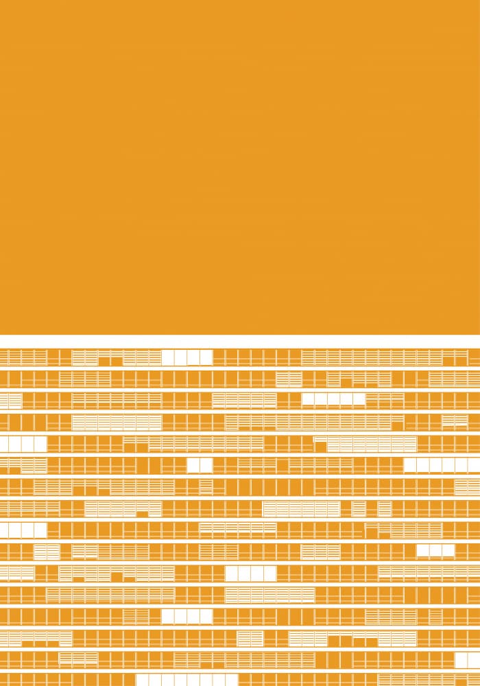 Vibrant Orange Grid by zaglono — canvas wall art