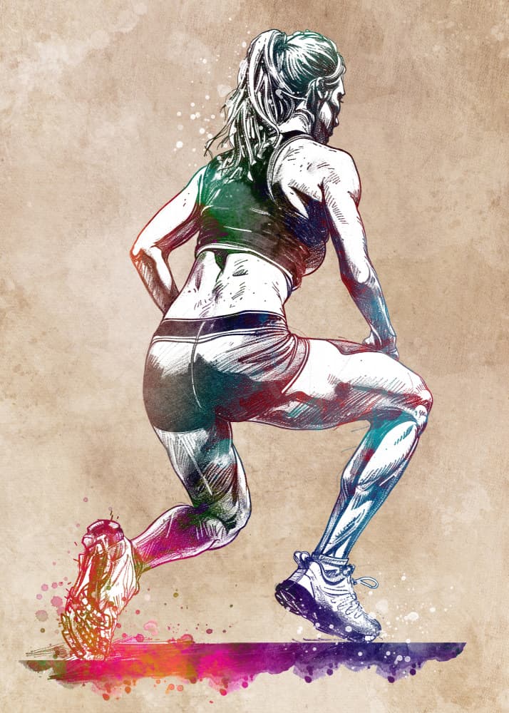 Dynamic Fitness Woman by Justyna Jaszke — canvas wall art