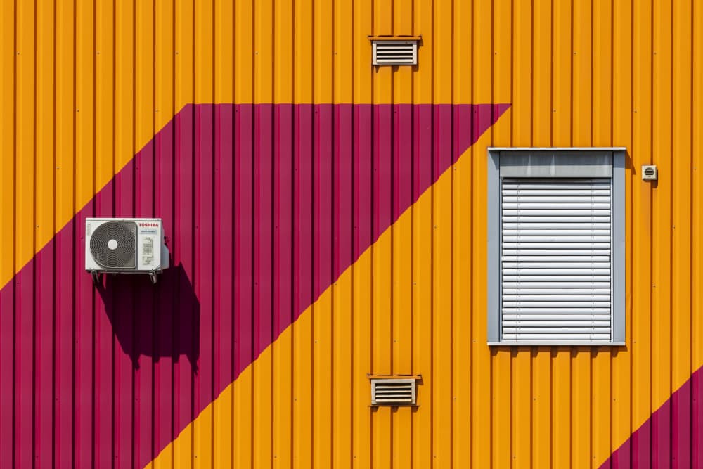 Vibrant Striped Facade by Peter Hrabinsky — canvas wall art