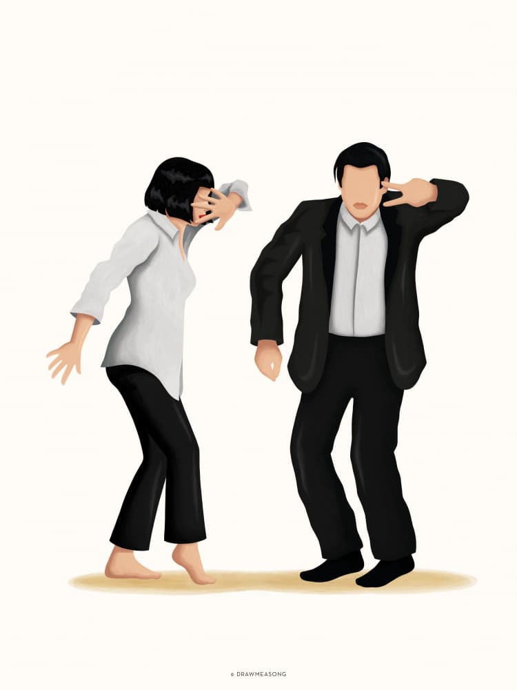 Retro Dance Partners by Nour Tohme — canvas wall art