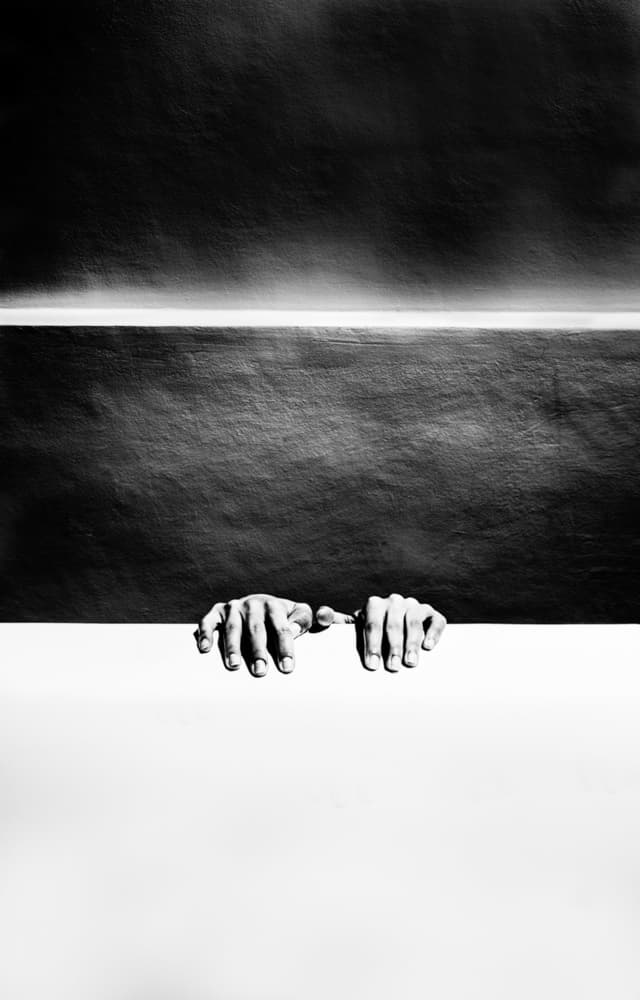 Hands Dark Horizon by Macarus — canvas wall art