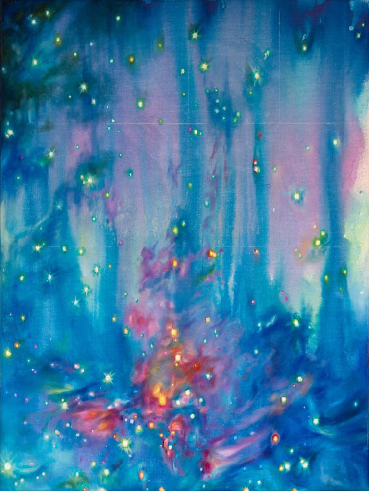 Vibrant Space Nebula by Anne Wölk — canvas wall art