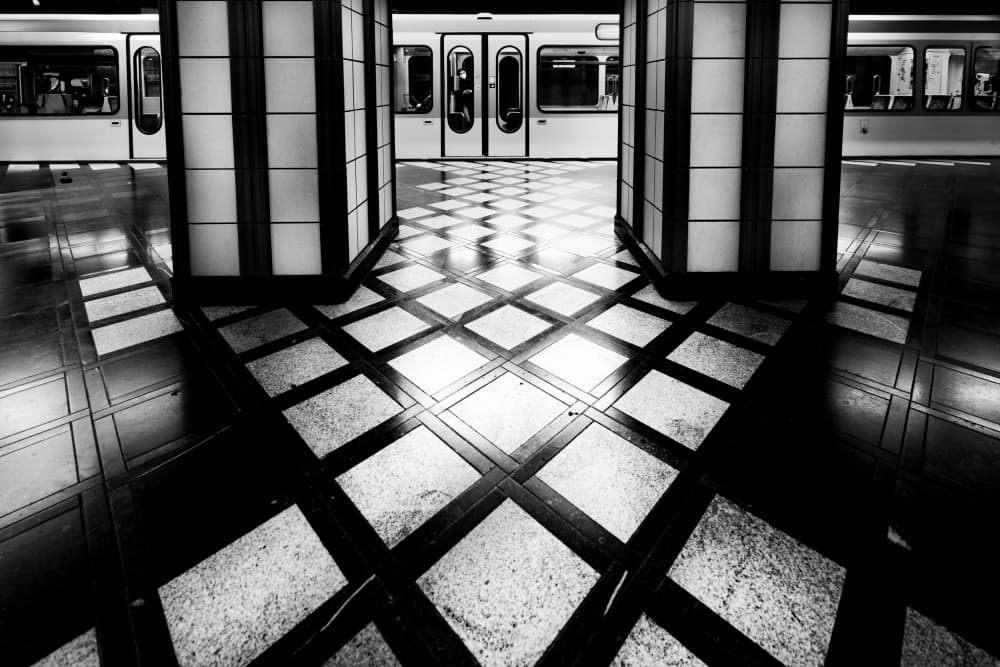 Subway Platform Geometry by Adam Dauria ☂ — canvas wall art